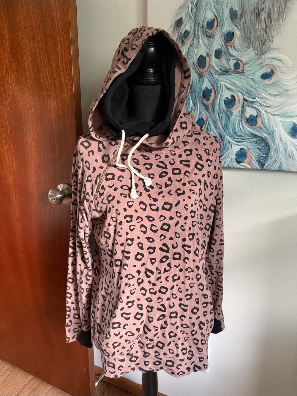AMPERSAND AVE Leopard Print Hooded Pullover